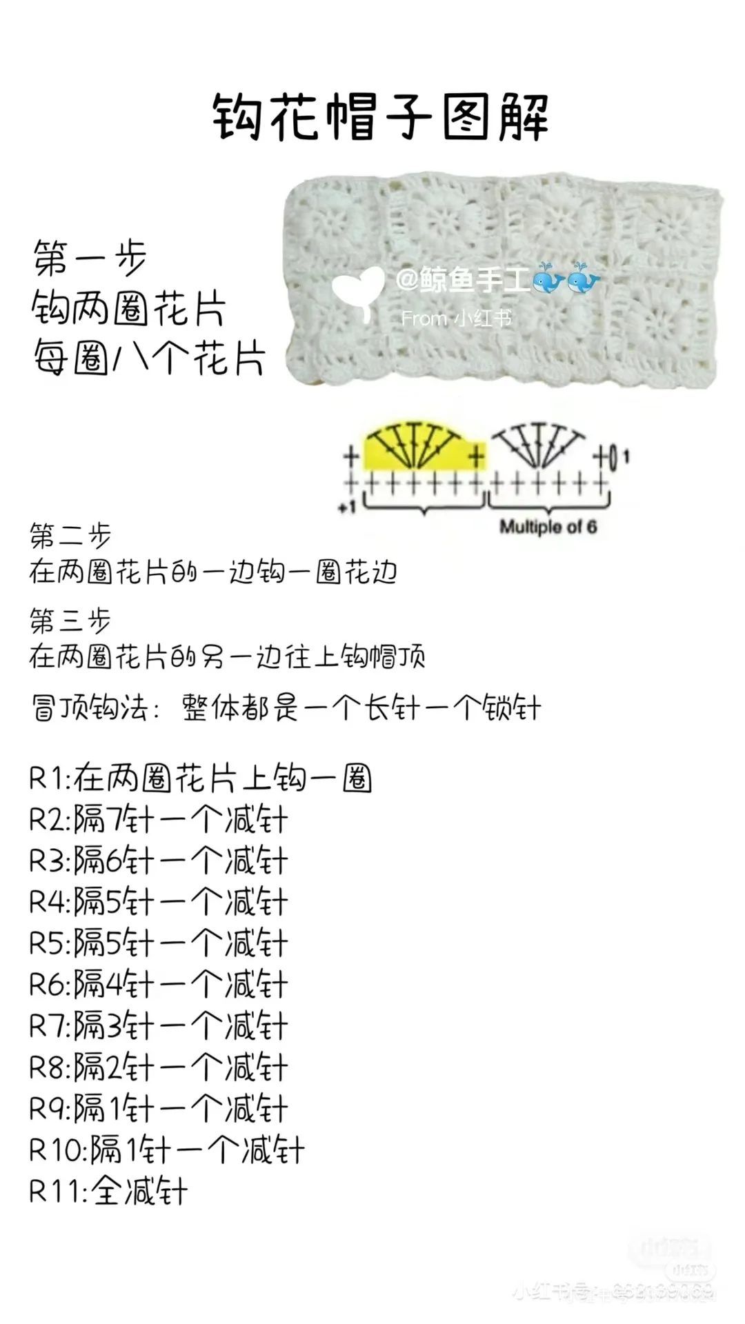 存图‖文艺复古缕空针织帽（附图解）?
