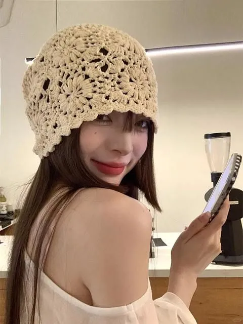 存图‖文艺复古缕空针织帽（附图解）?