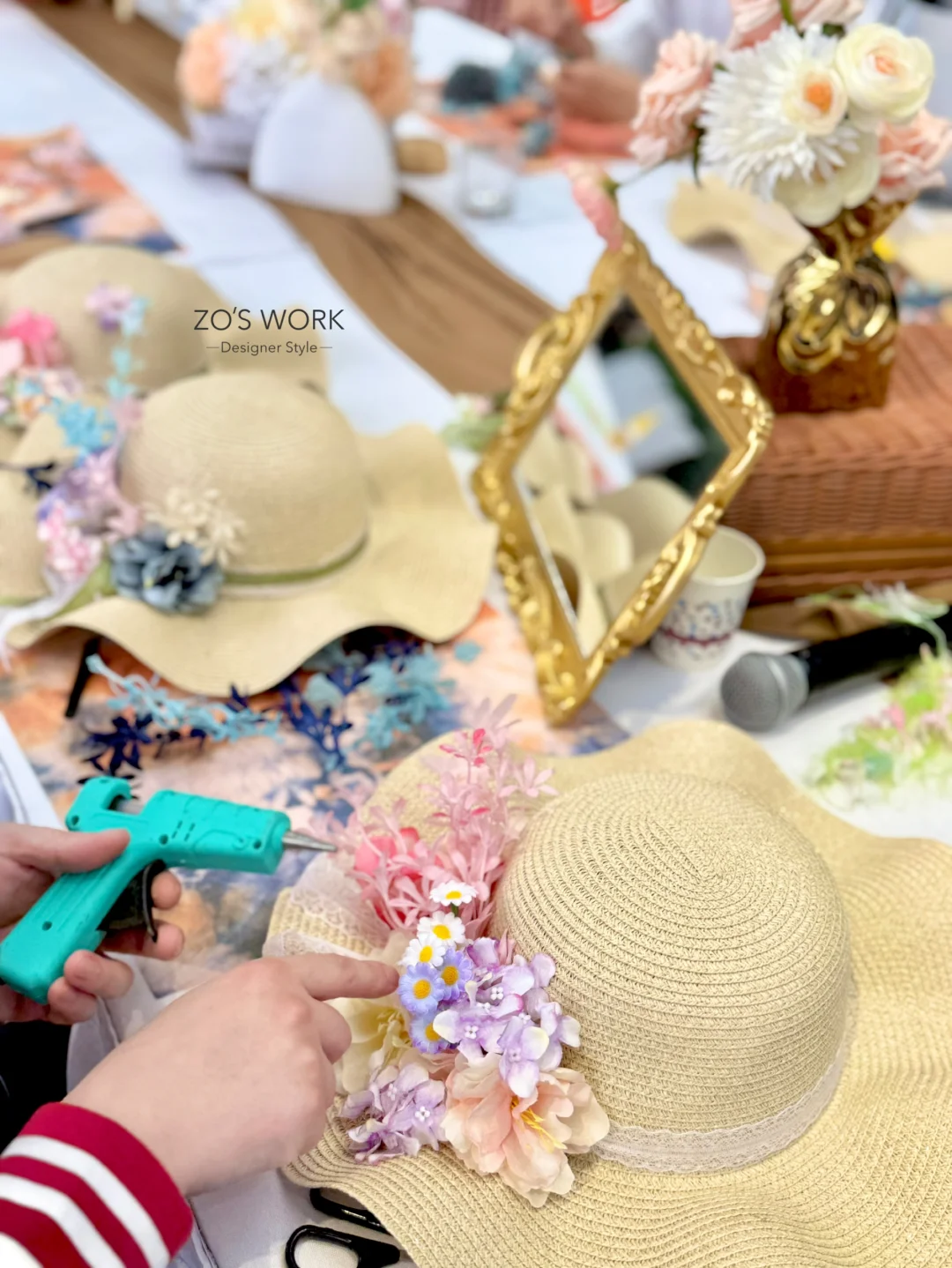 走进夏天的法式花艺草编帽DIY