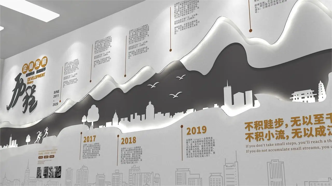 企业都需要的!会讲故事的发展历程文化墙