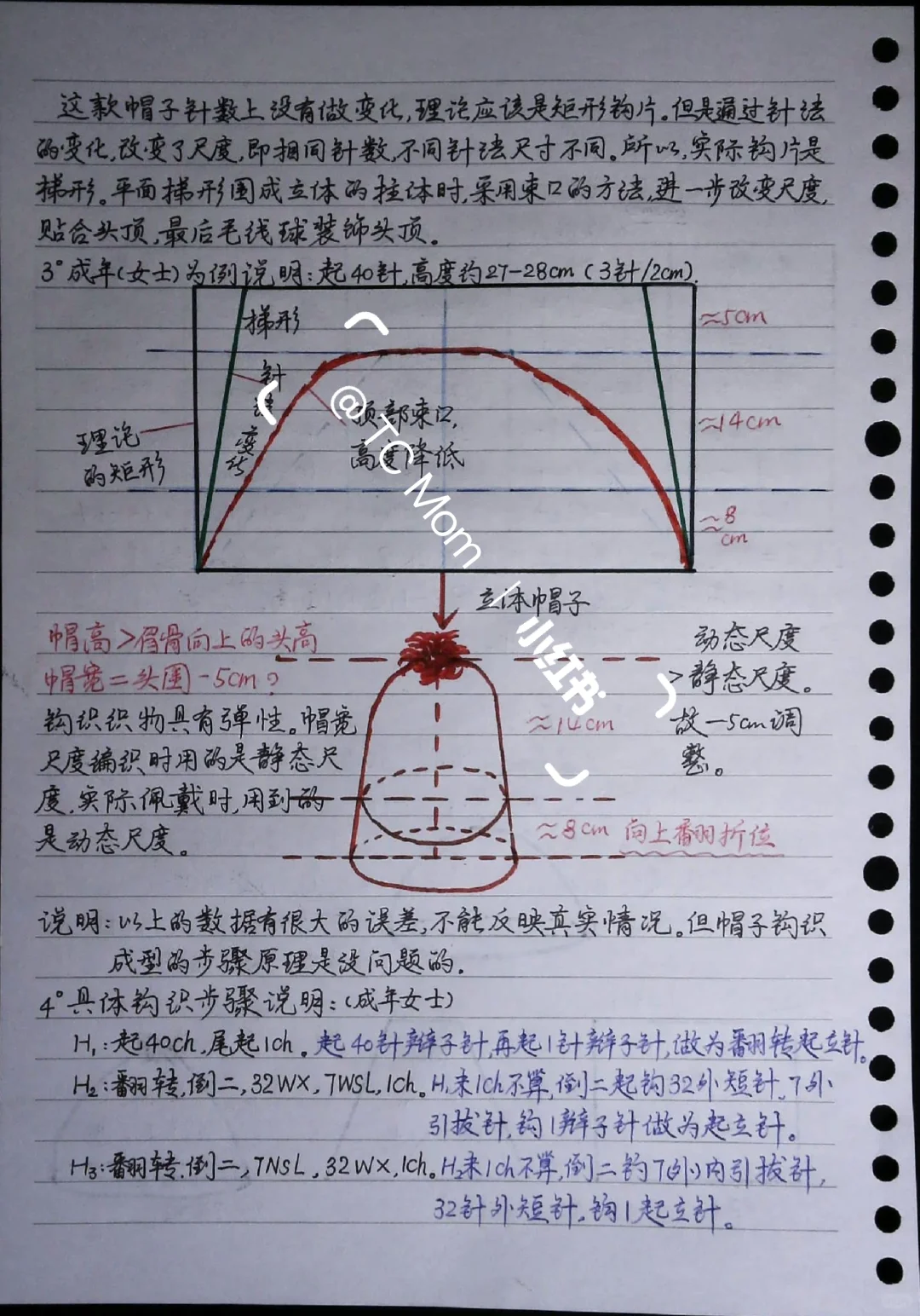 极简鱼骨帽子钩织自学教程设计