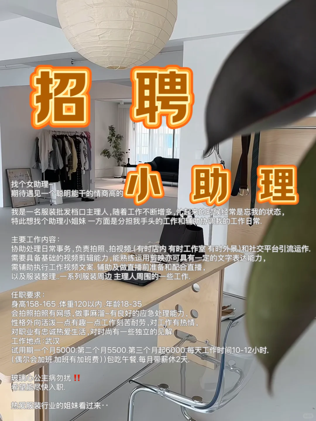 招聘啦❕热爱服装行业的姐妹看过来?
