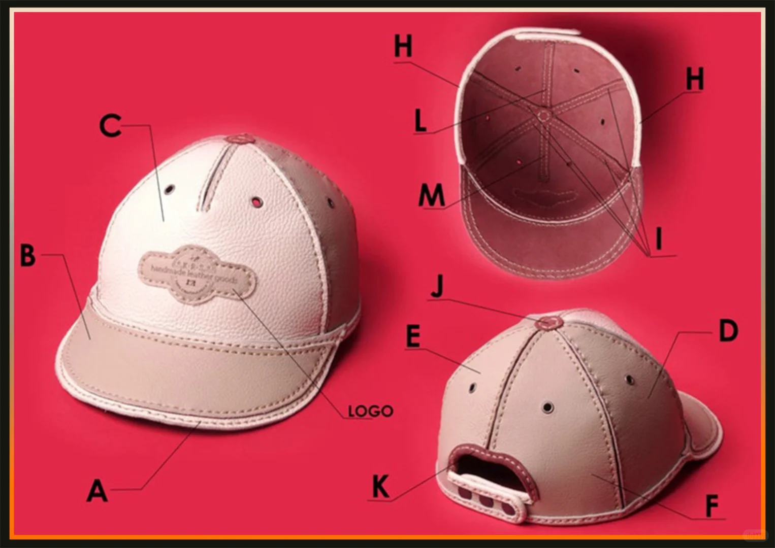 皮具版型图纸，帽子