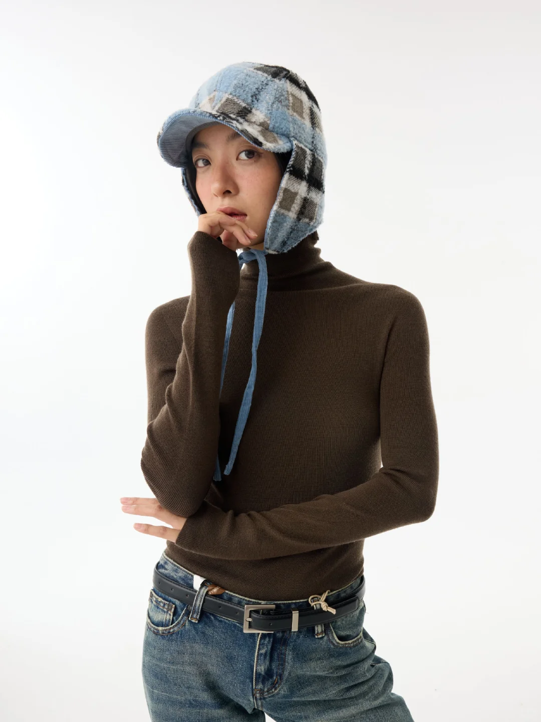 高级蓝棕格纹 冬季限定的温柔质感