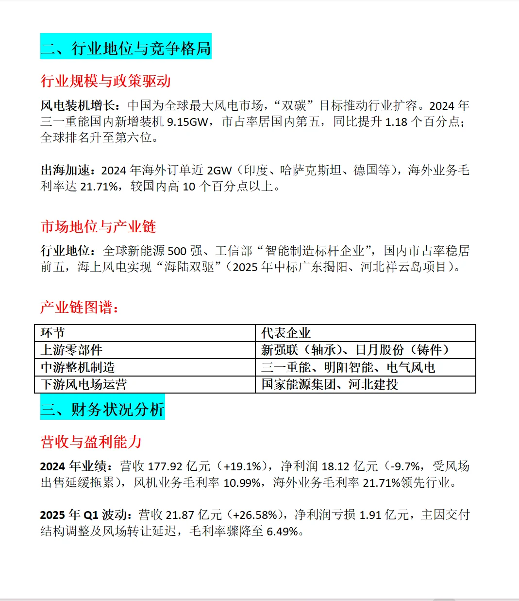 三一重能全面分析