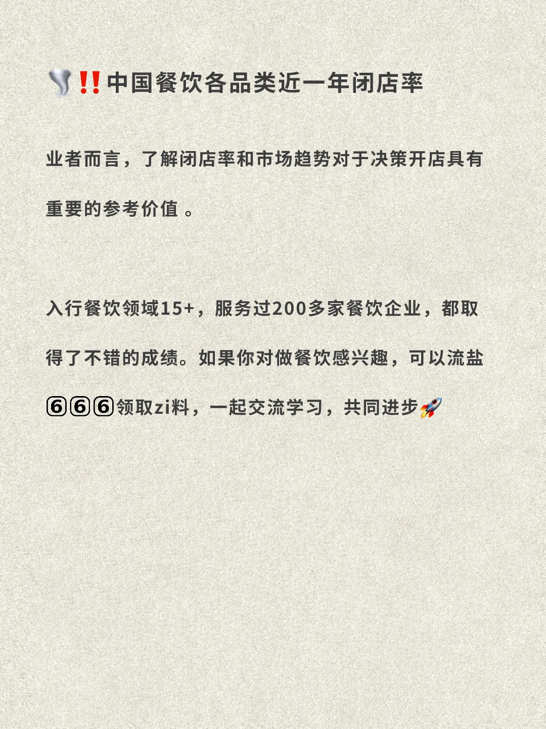 中国餐饮各品类近一年闭店率