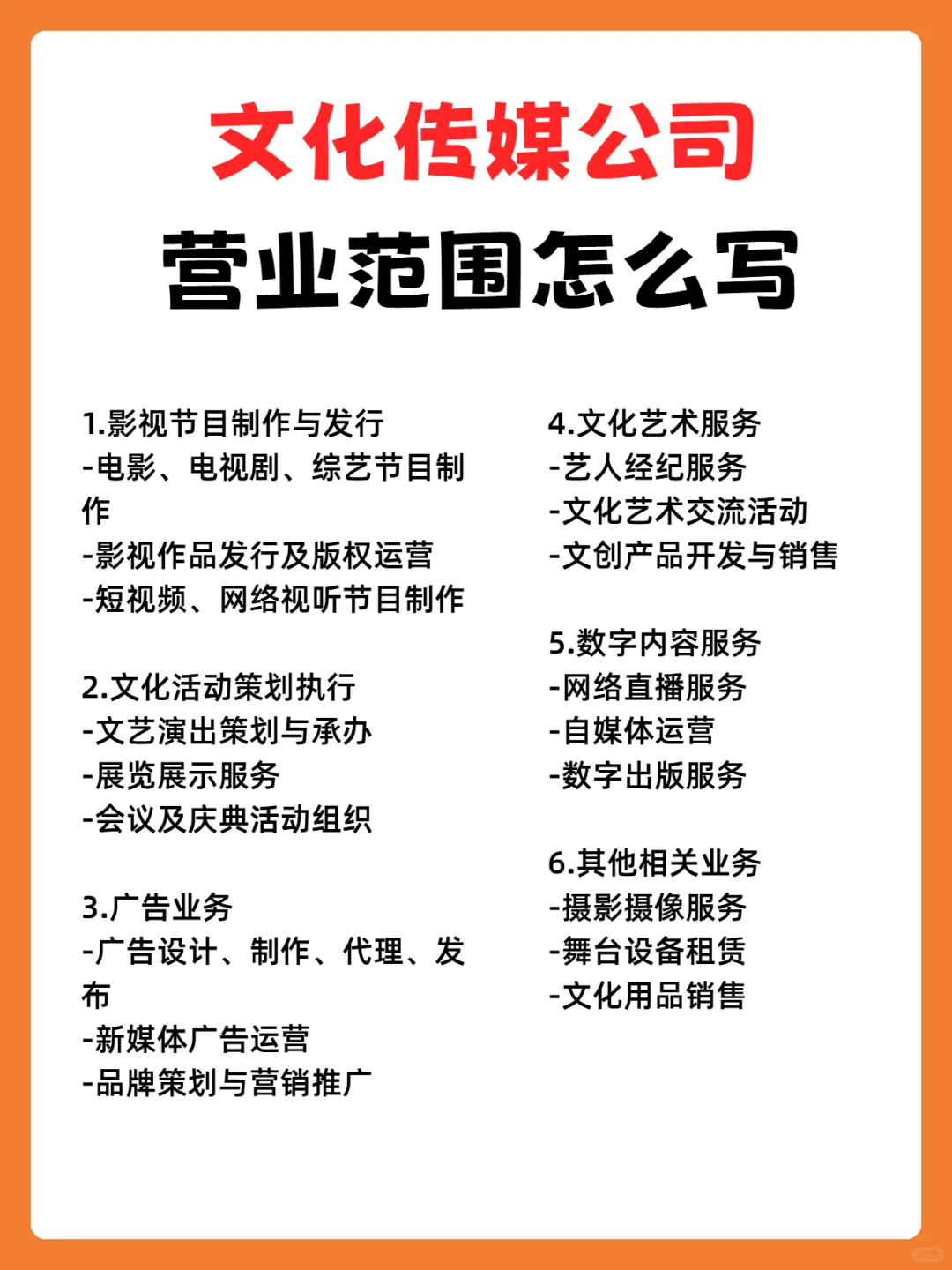 文化传媒公司的营业范围怎么写
