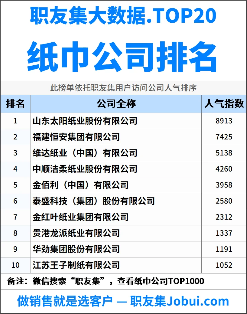 2025年中国纸巾公司排行榜
