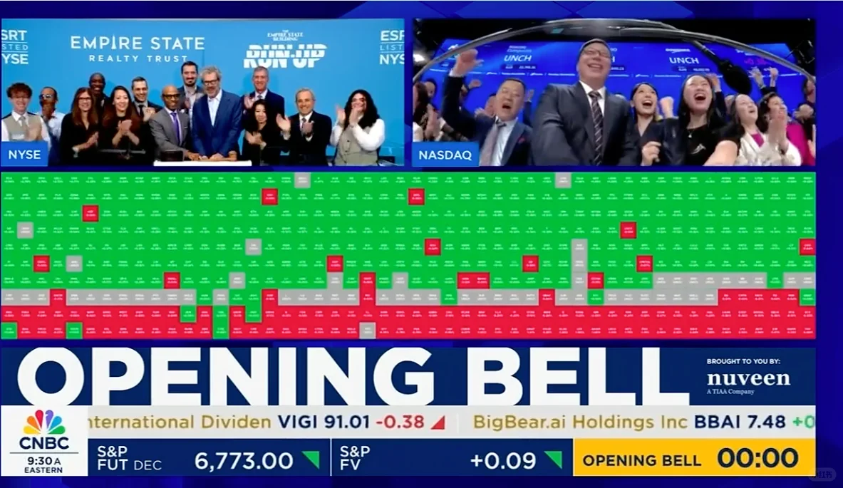 我们上纳斯达克啦