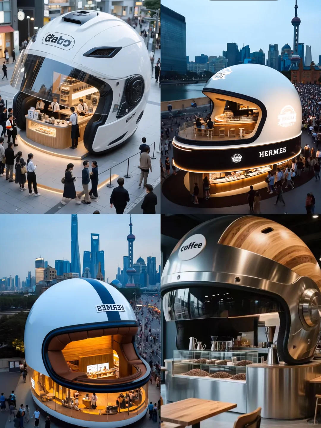 工厂揭秘！超火玻璃钢头盔咖啡店诞生全流程