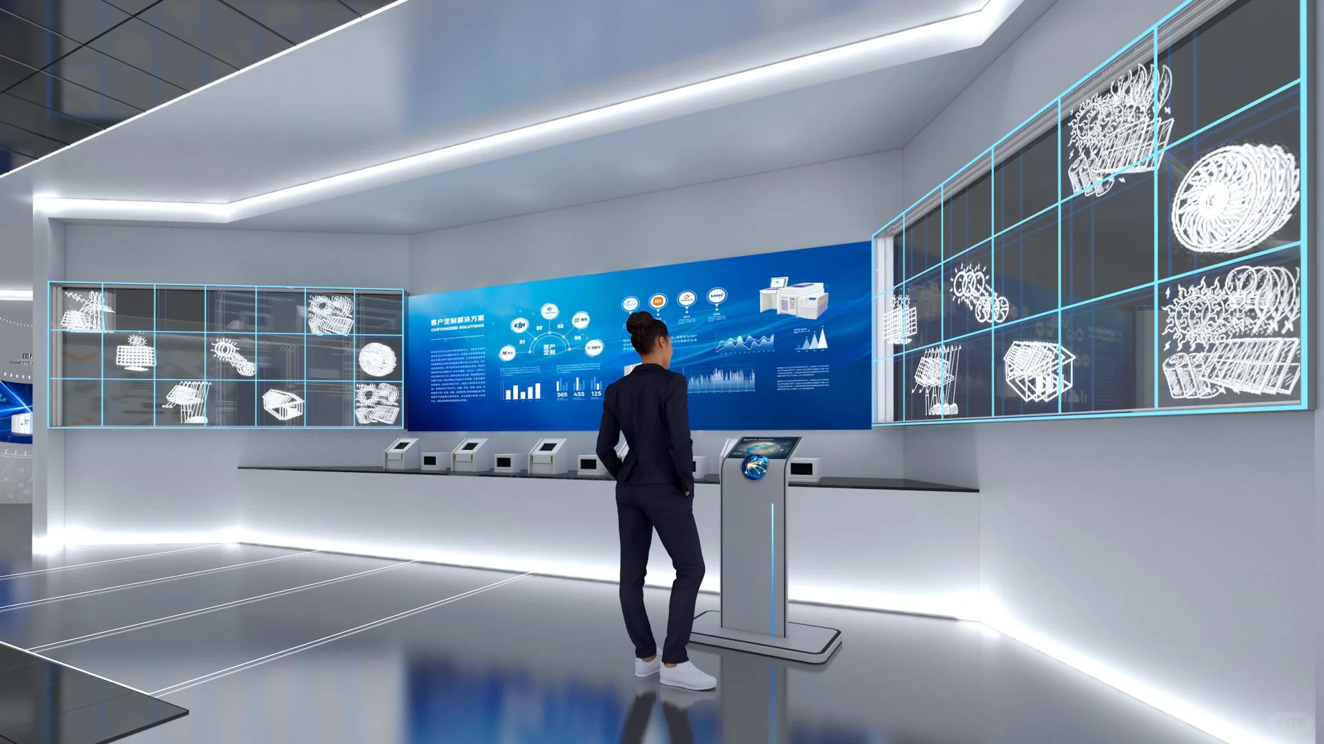 精测 精密制造行业企业展厅 未来科技感设计