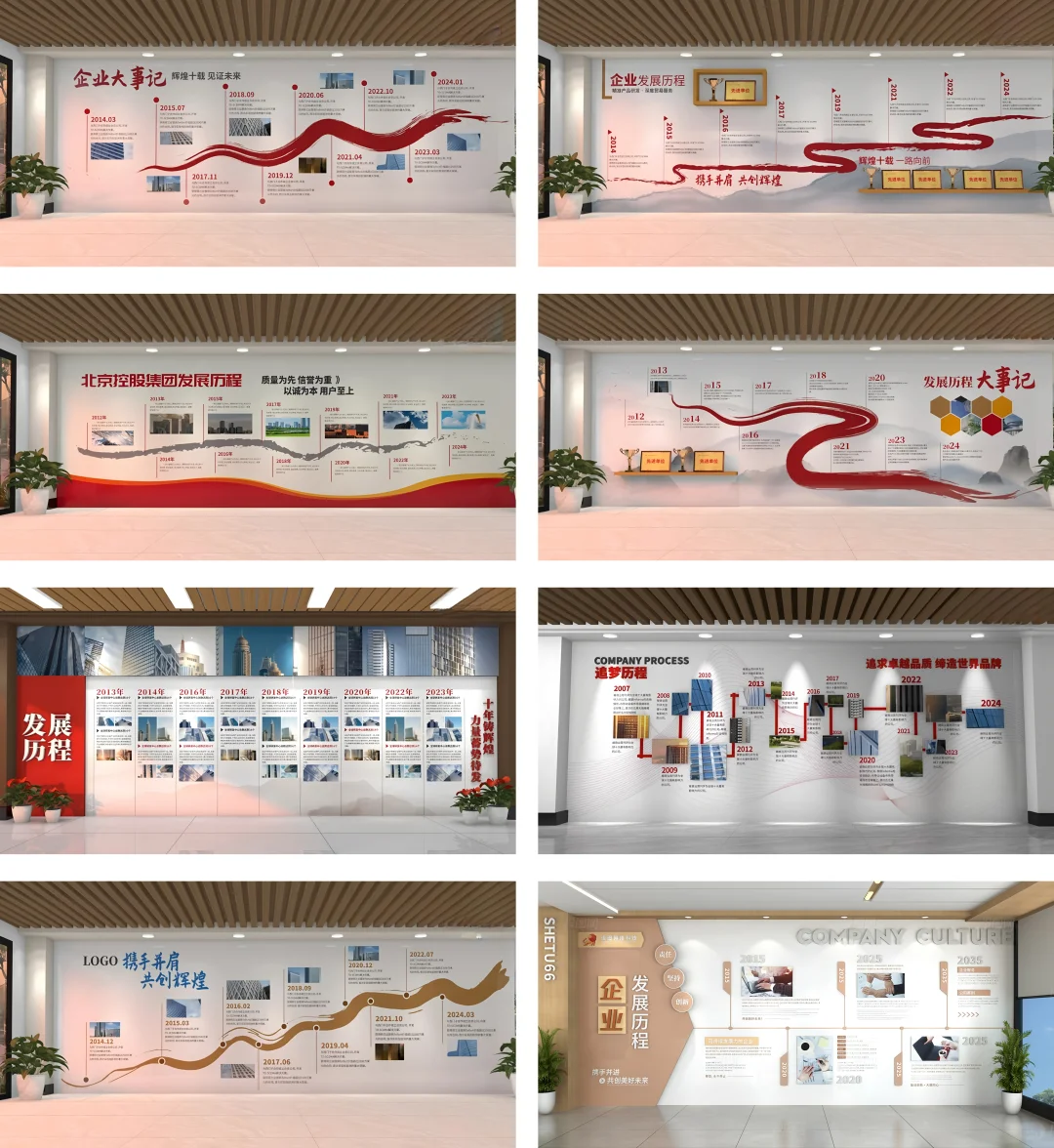 ✨企业发展历程文化墙，适配适合行业