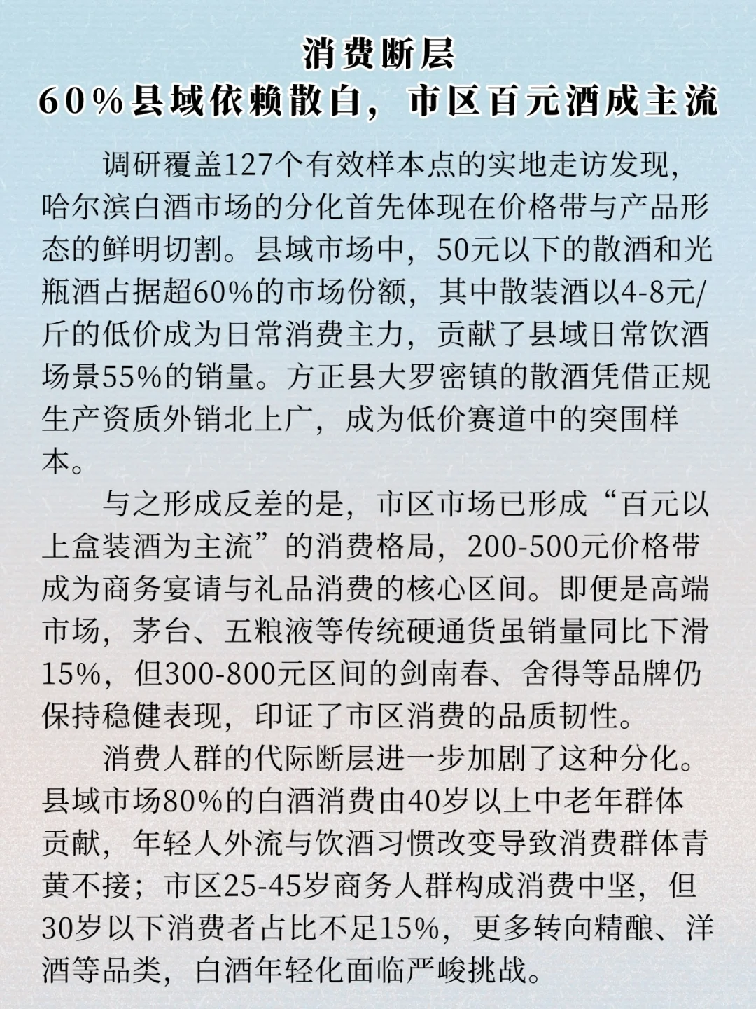 市场观察︱哈尔滨白酒市场