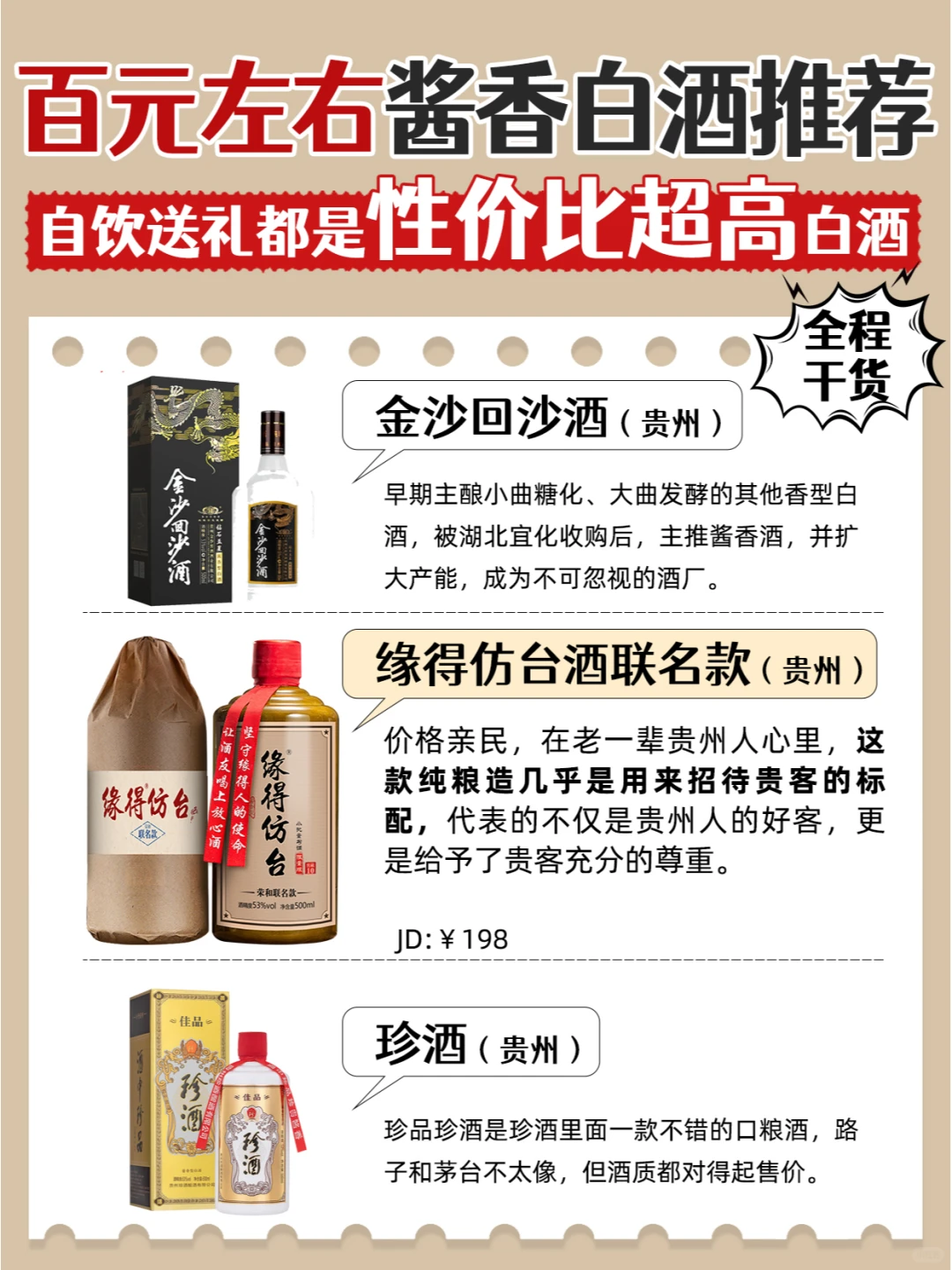 百元左右高性价比酱香型白酒推荐,不输大牌