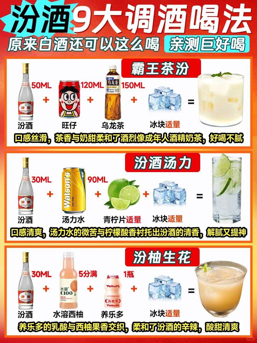 汾酒9大调酒喝法 原来白酒还能这么喝!