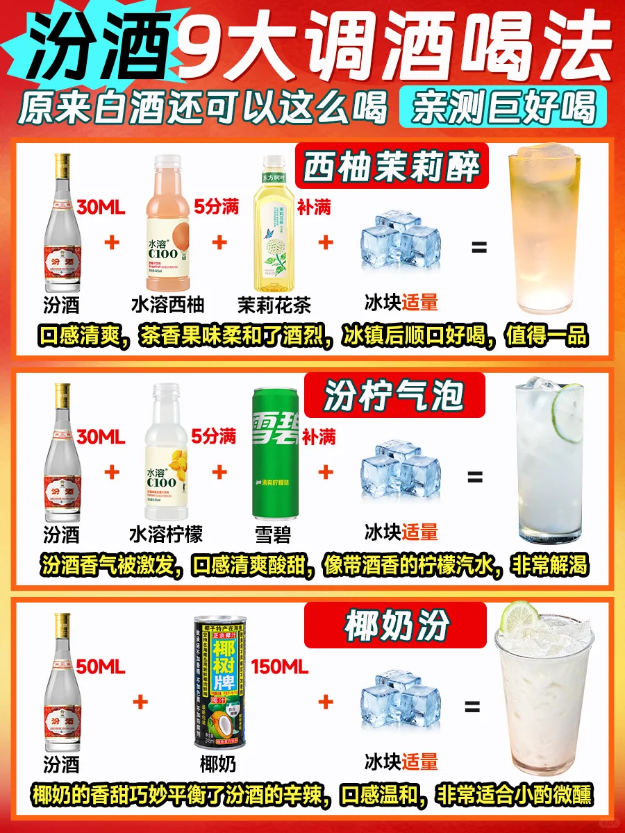 汾酒9大调酒喝法 原来白酒还能这么喝!