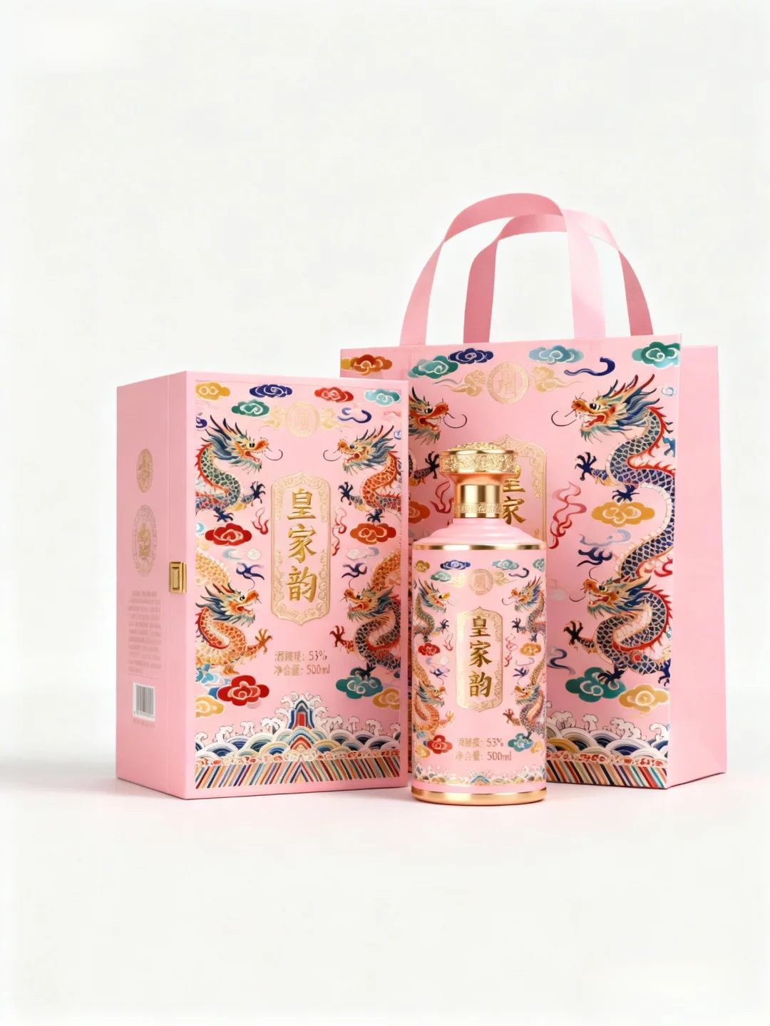 柔粉主调 酒水包装设计