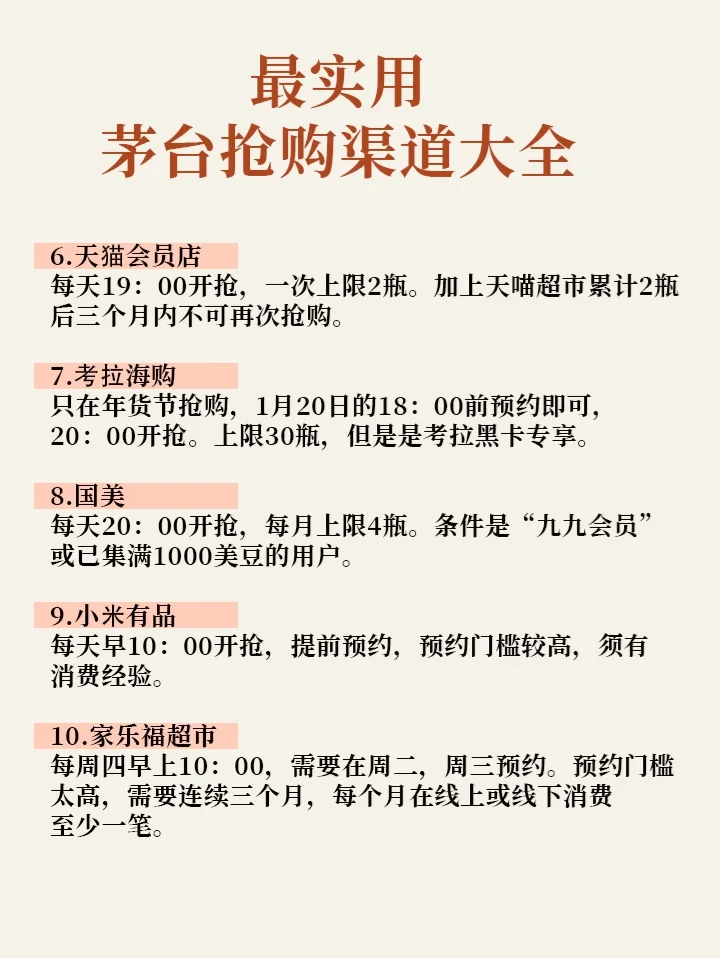 ?超级实用的茅台抢购渠道整理|满满干货