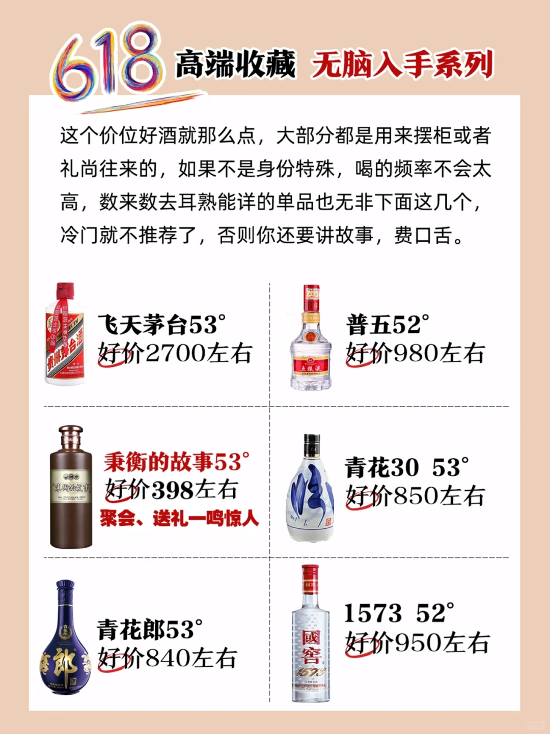 618 收藏这份白酒清单，聚会带酒送礼，备用✅