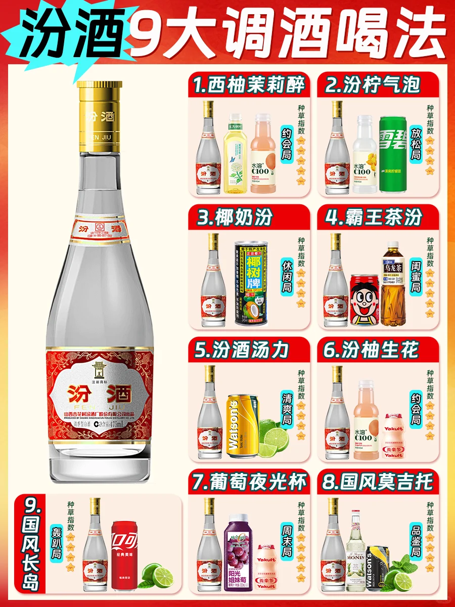 汾酒9大调酒喝法 原来白酒还能这么喝!