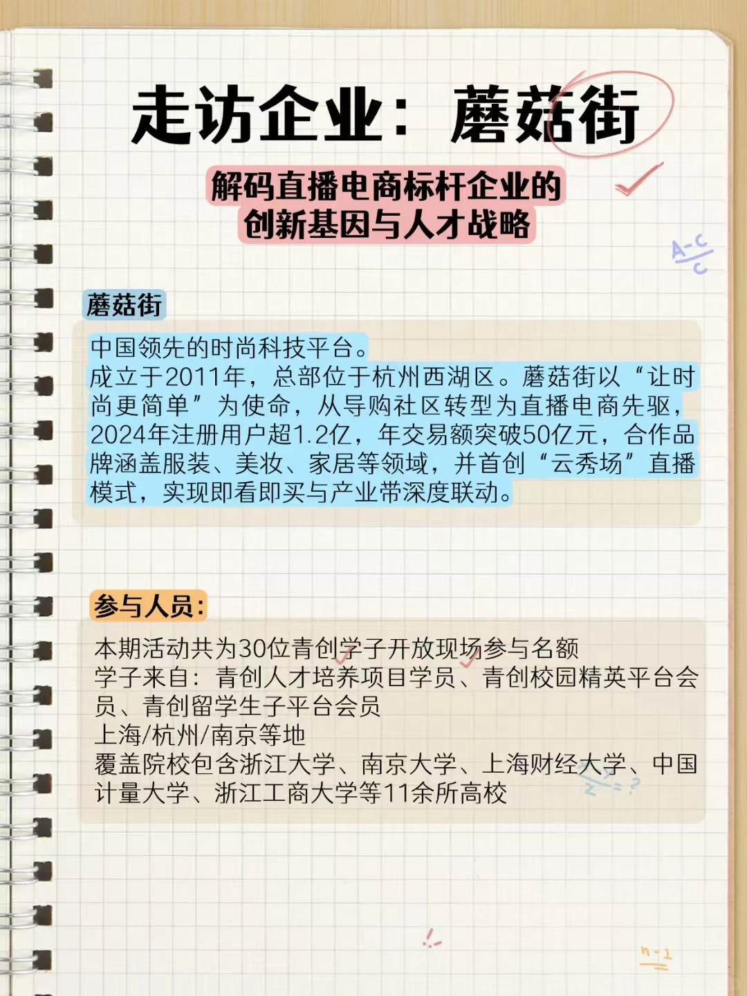 行业活动：走访领先的时尚科技平台蘑菇街