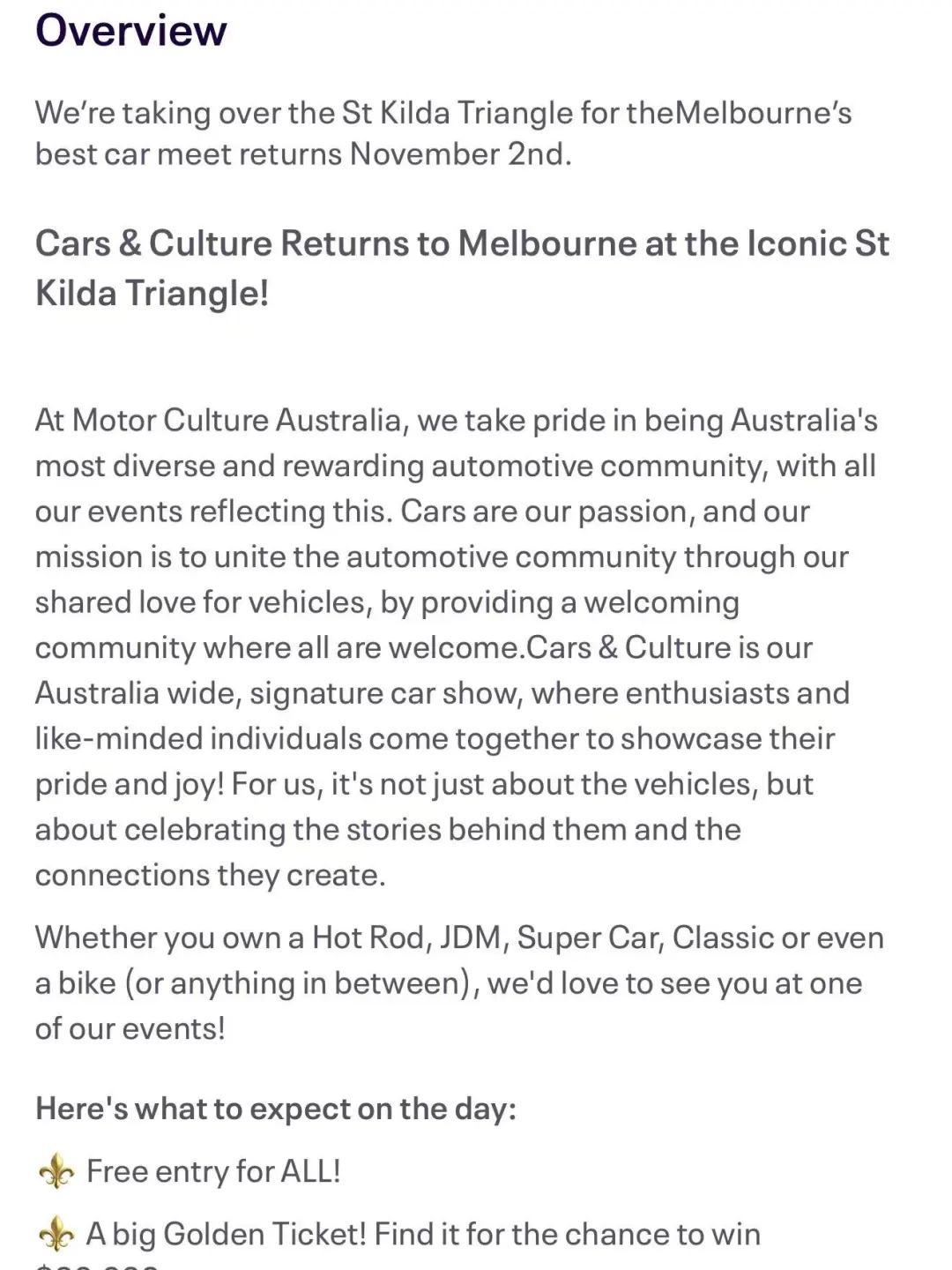 ?️墨尔本车迷！Cars&Culture车展再回归