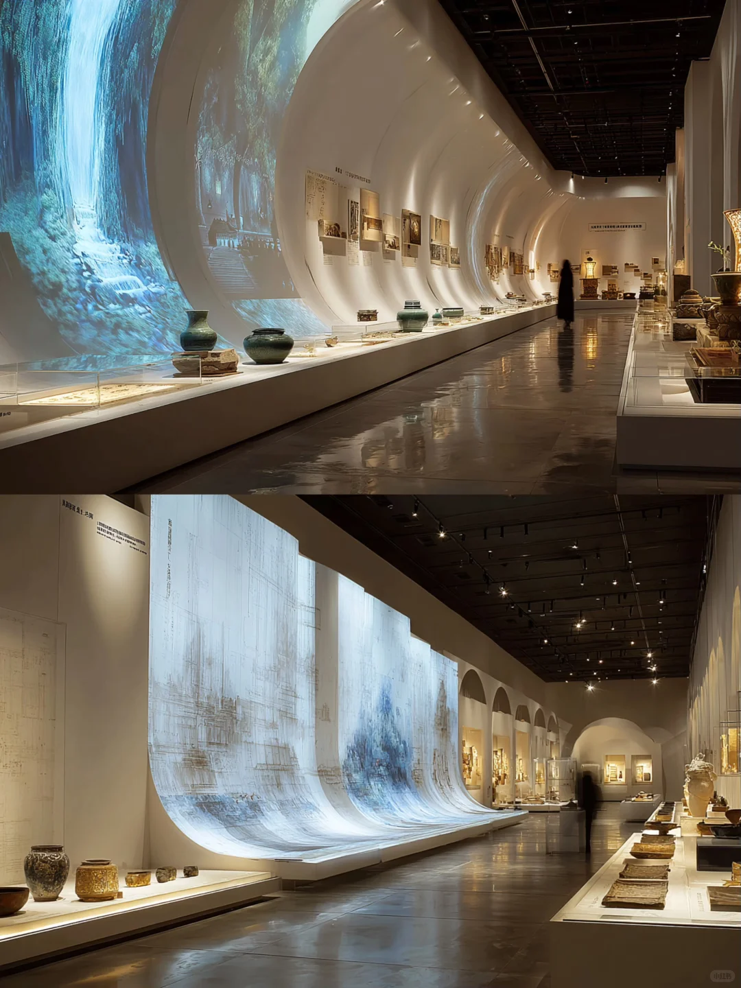 展厅中的弧形设计，空间感拉满?