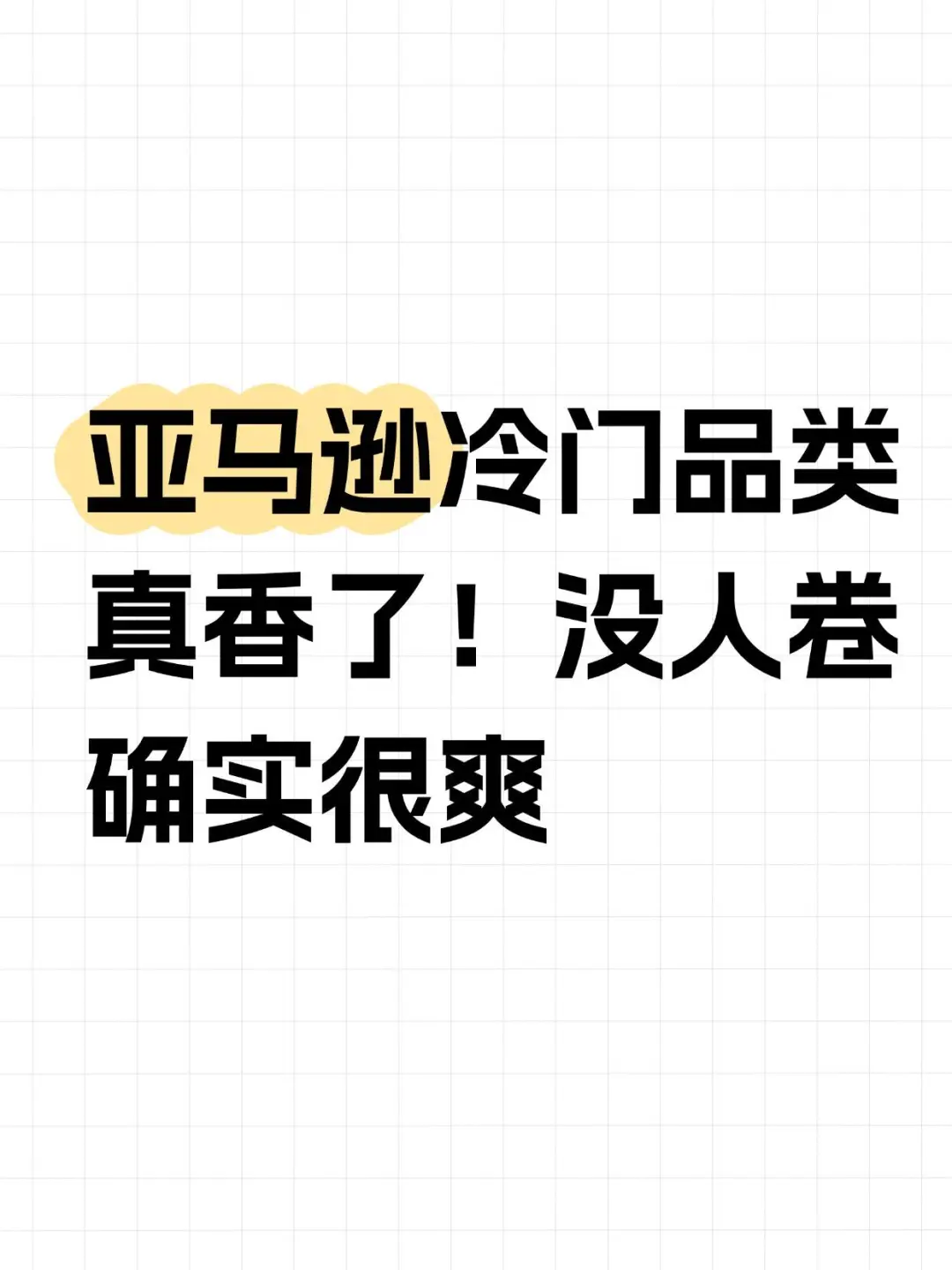 亚马逊冷门品类真香了，没人卷确实很爽！！