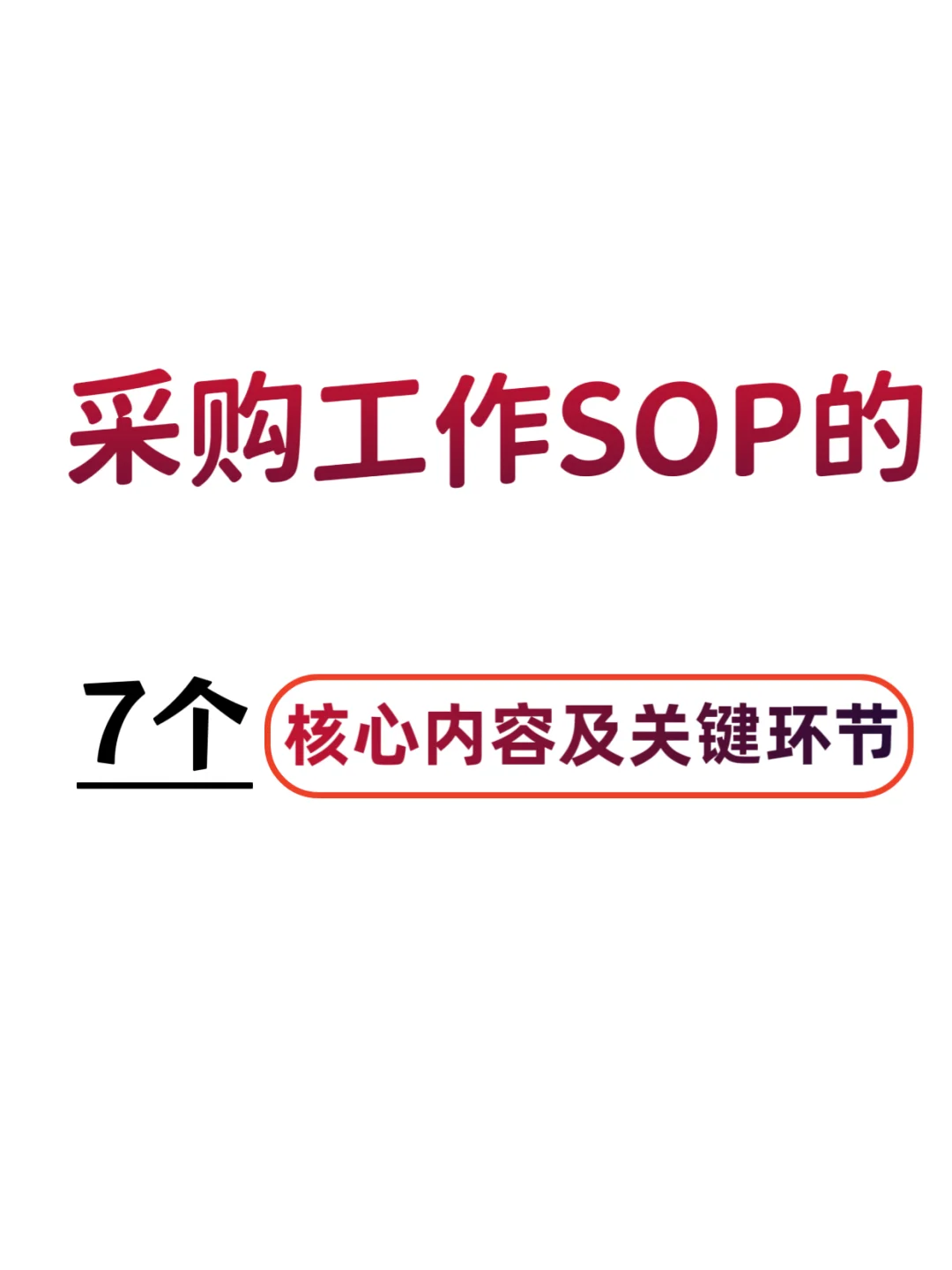 采购工作SOP的核心内容及关键环节