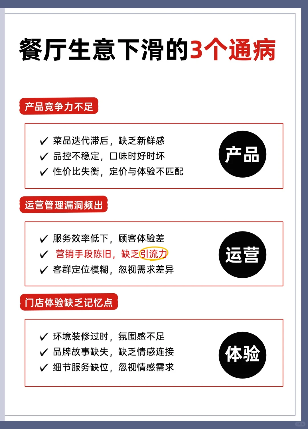 餐厅生意下滑的3个通病,