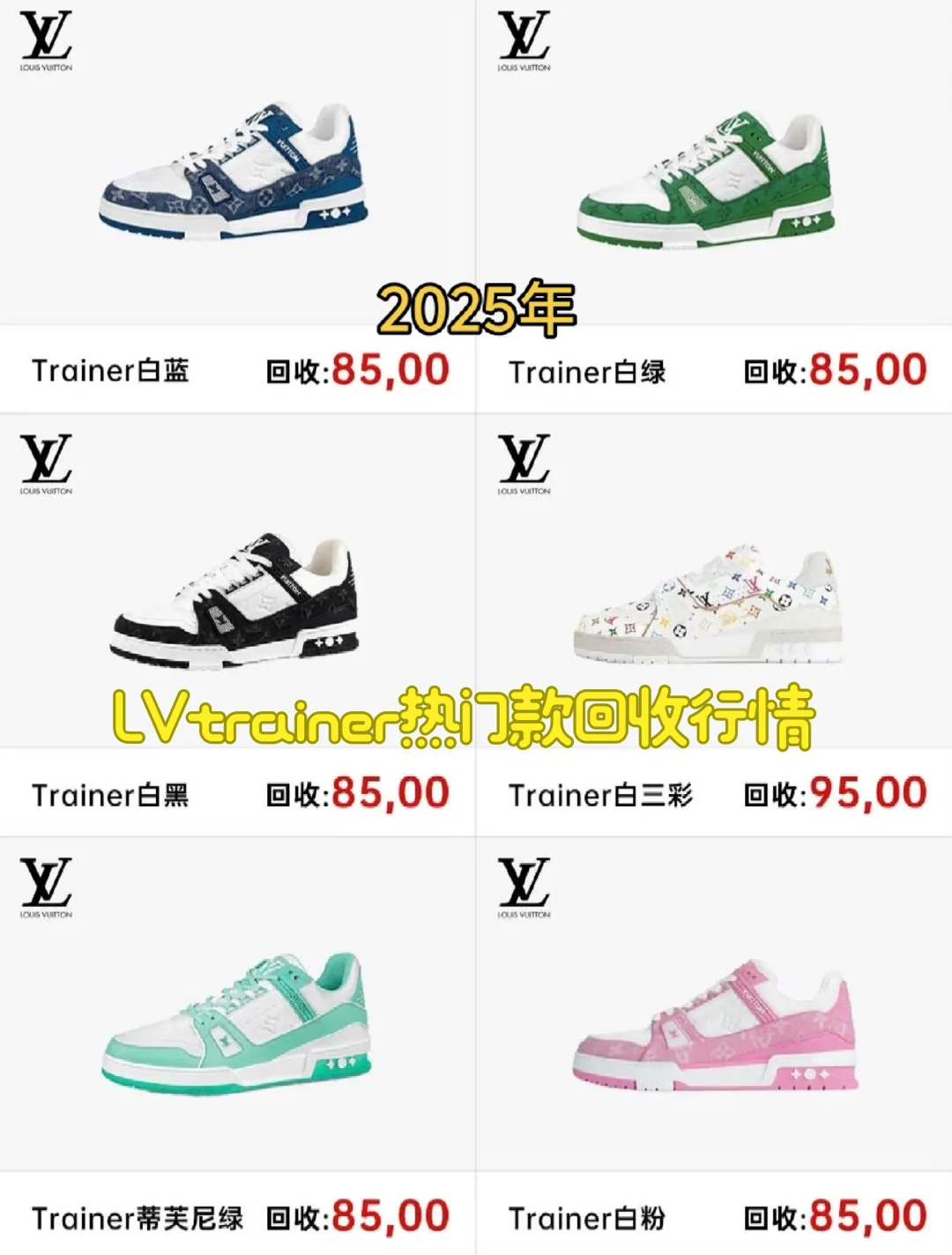 2025年LVtrainer热门款回收行情分享