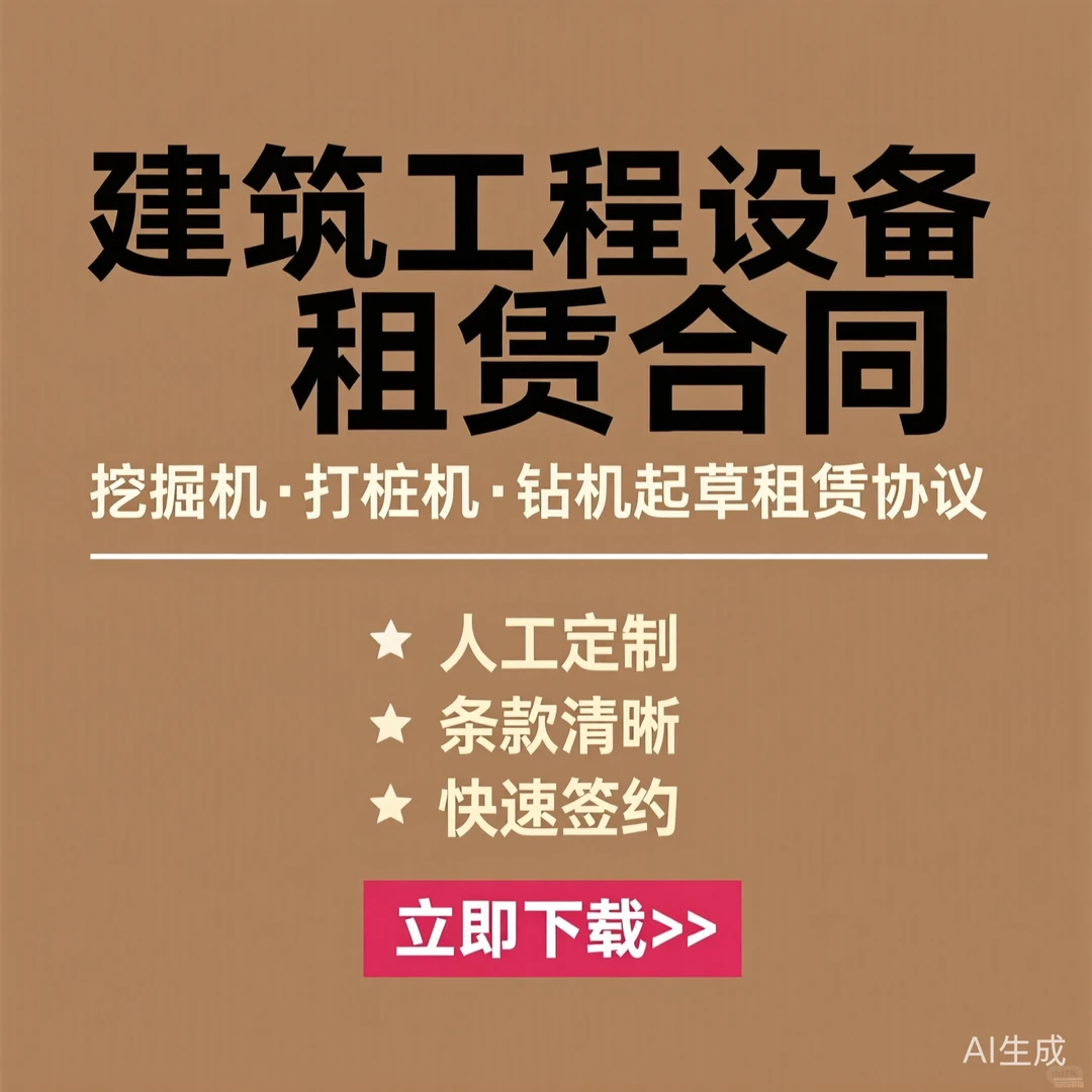 挖掘机租赁合同｜打桩机钻机协议起草指南