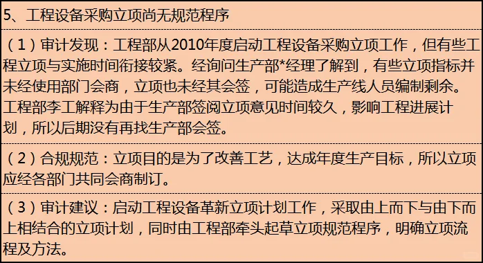关于工程设备采购的专项审计报告
