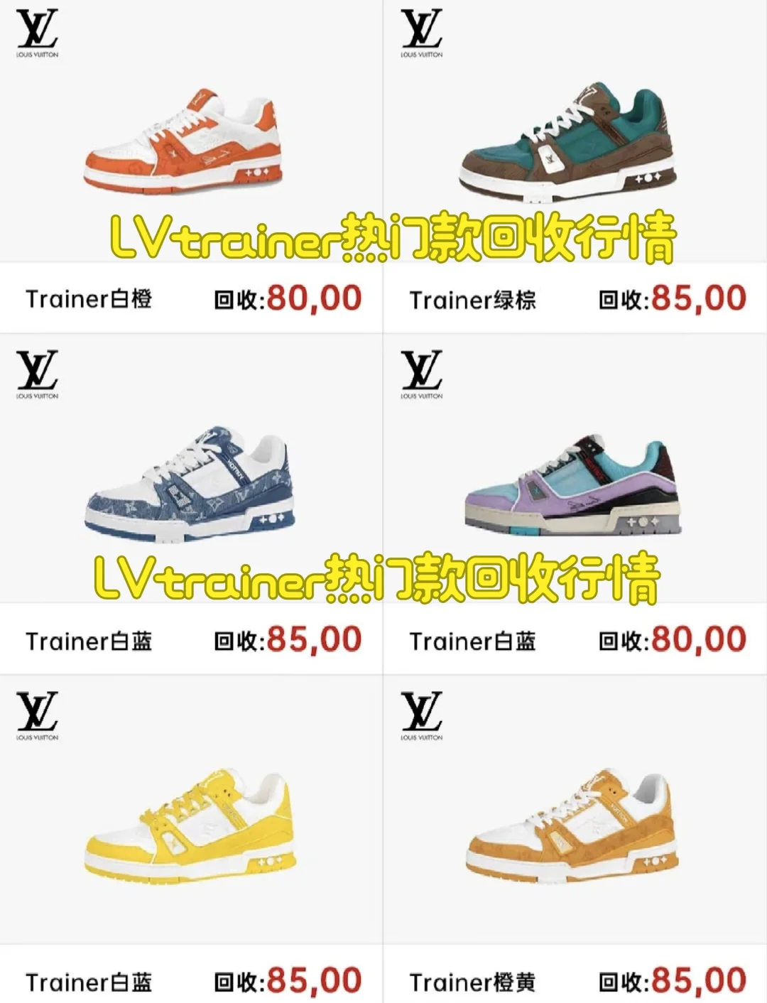 2025年LVtrainer热门款回收行情分享