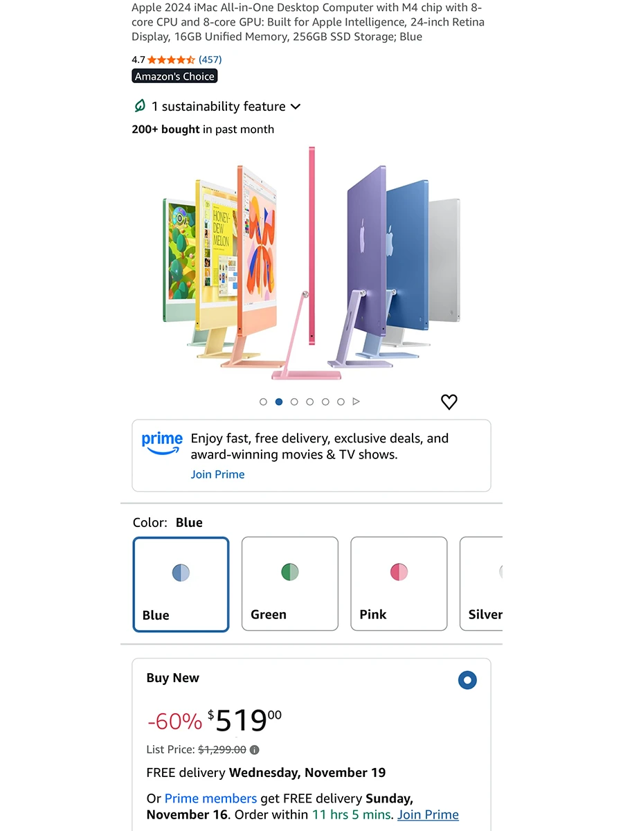 求意见:公司iMac需要统一颜色,还是随便挑