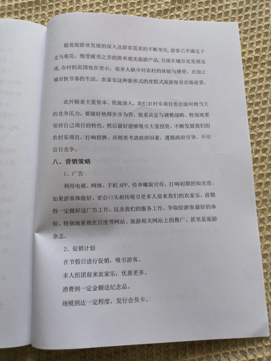 农家乐创业计划书