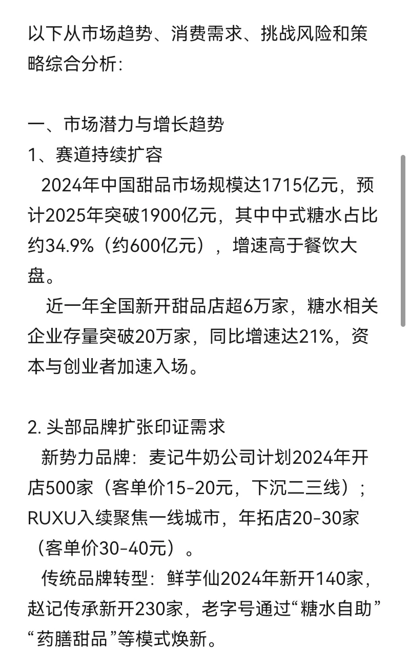 2025年开糖水店还有市场吗?