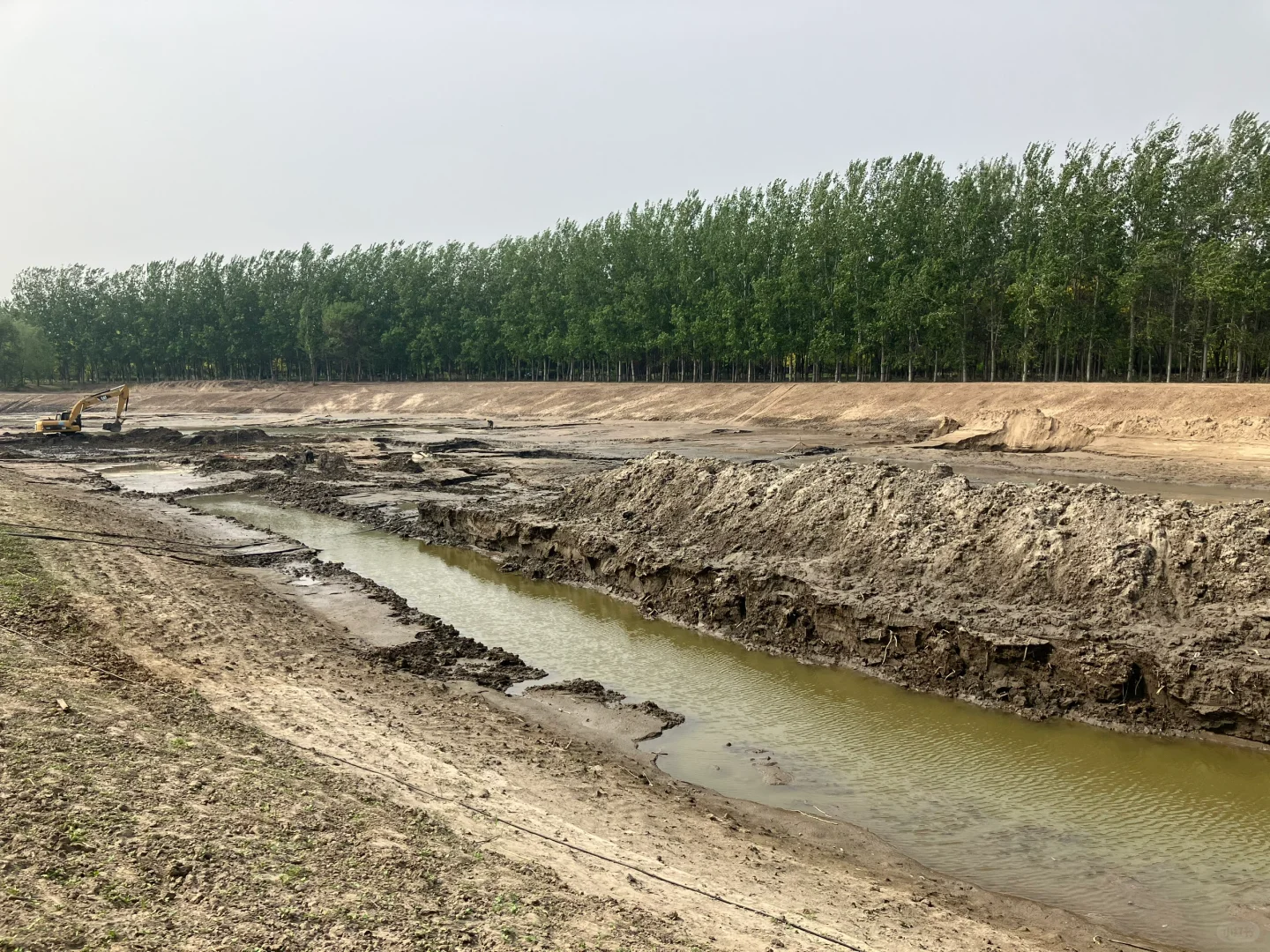 武清，北运河清淤，有人用金属探测器找东西