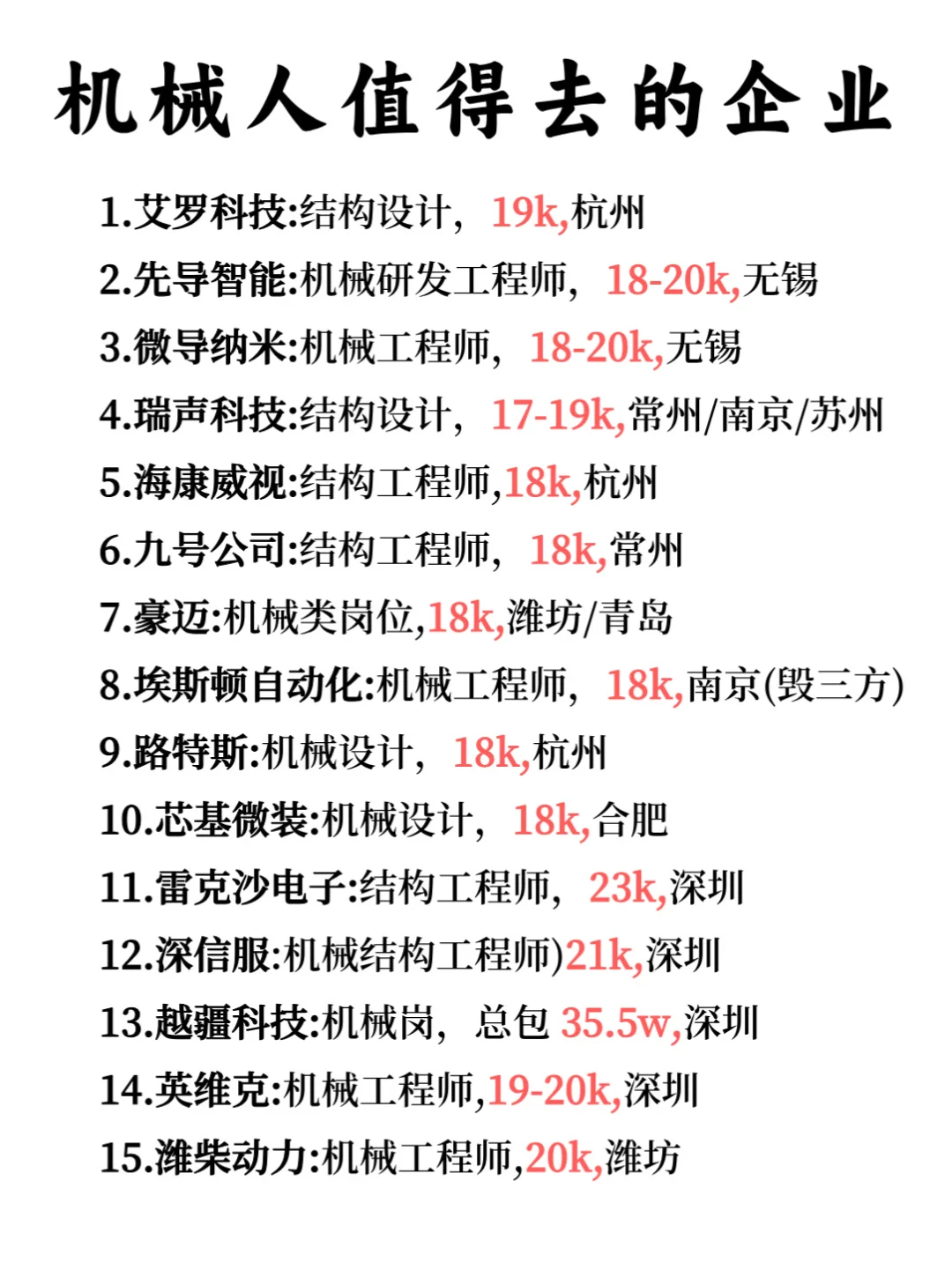 机械人值得去的企业