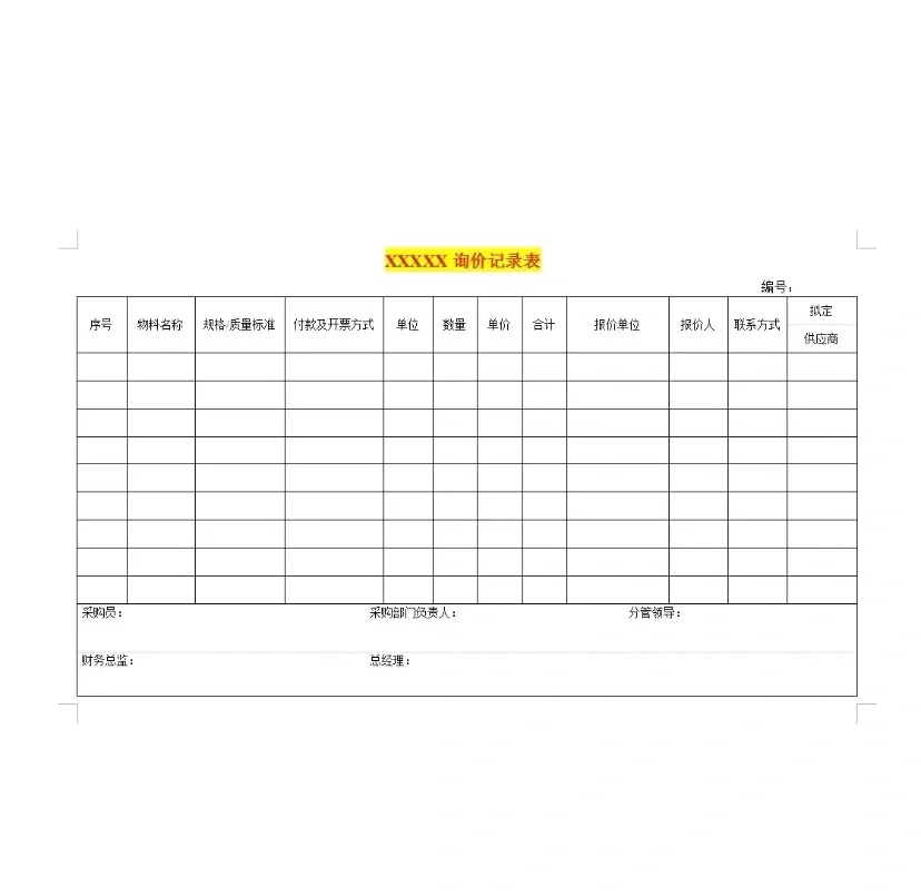 新来的采购主管，编制了一套采购管理制度