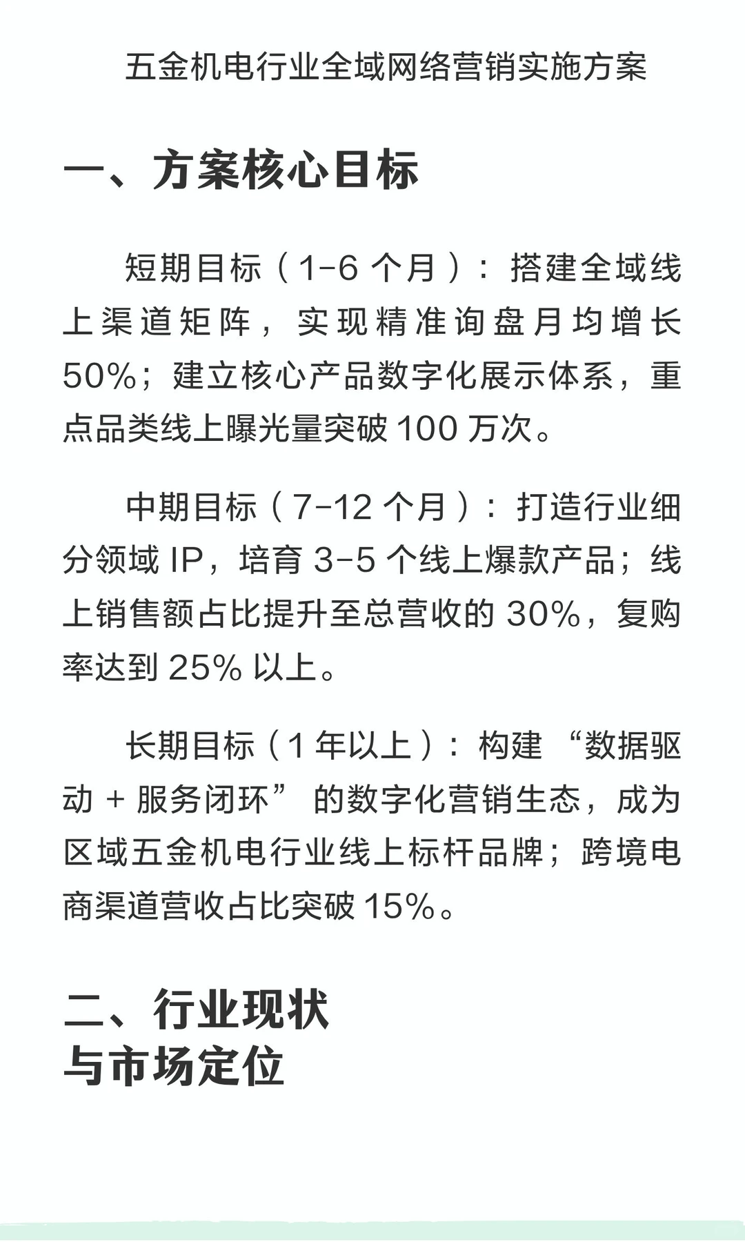 五金机电行业网络营销方案