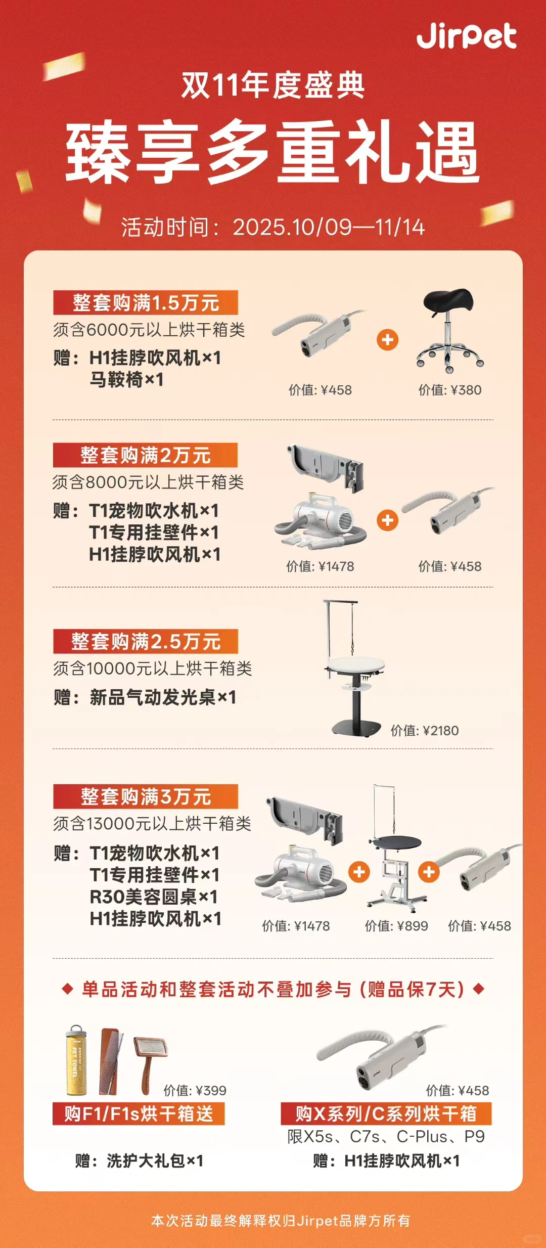 ?Jirpet双11冲刺！宠物洗护设备特惠仅剩3天