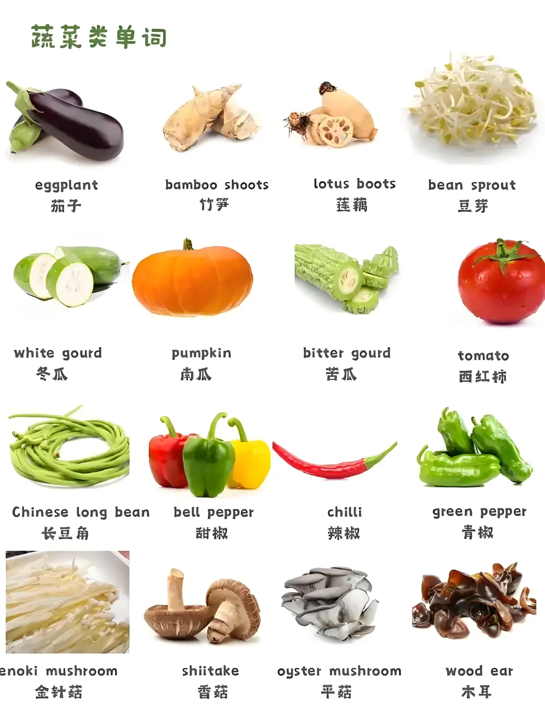 ???英语蔬菜词汇大集合??