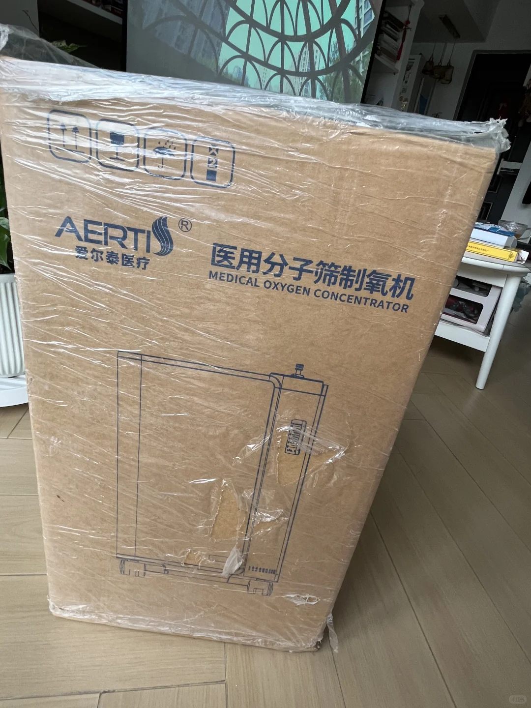 全新。爱尔泰制氧机5升医用氧气机家用老人肺