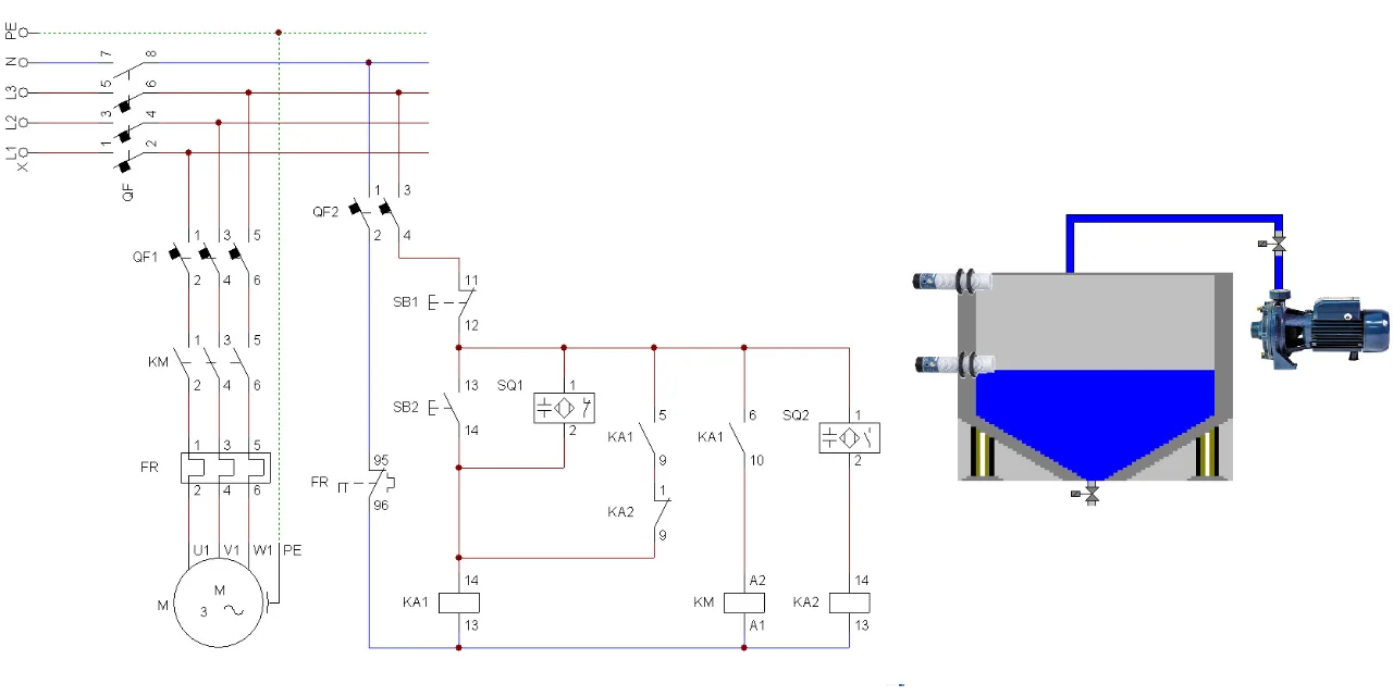 12、料仓缺料自动上料、料满自动停止电路