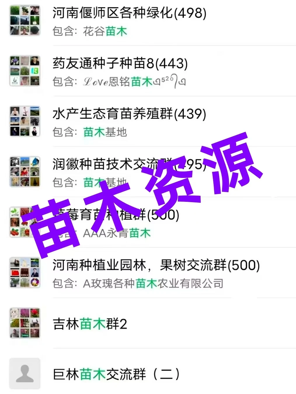 苗木人必进！全国苗木行业资源群大开放！