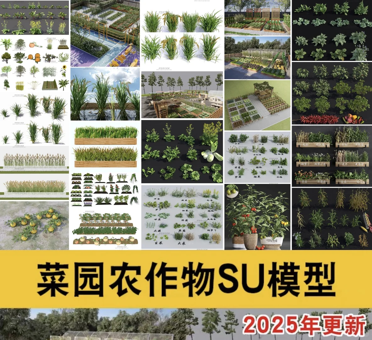 啊啊啊啊啊啊！菜园农作物SU模型！360款