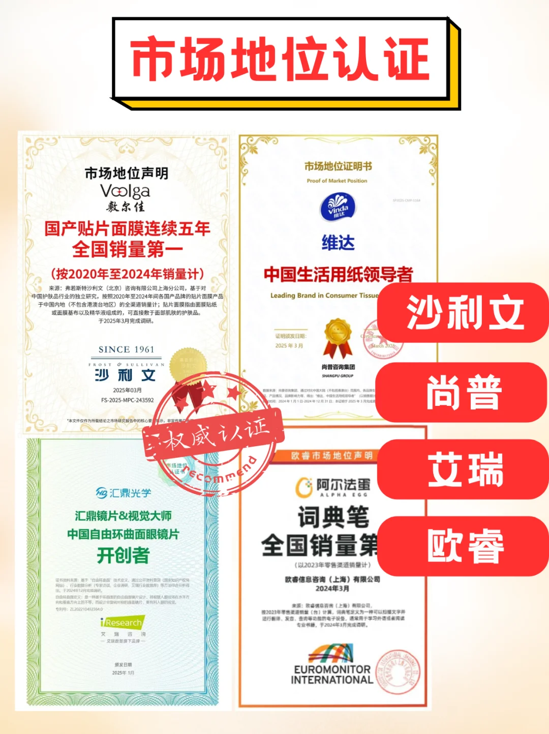 品牌秒变行业顶流,市场地位认证让身价翻倍