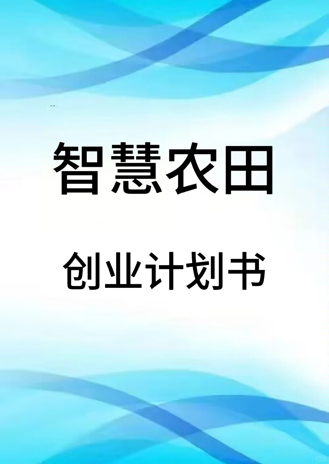 《智慧农田创业计划书》word＋PPT