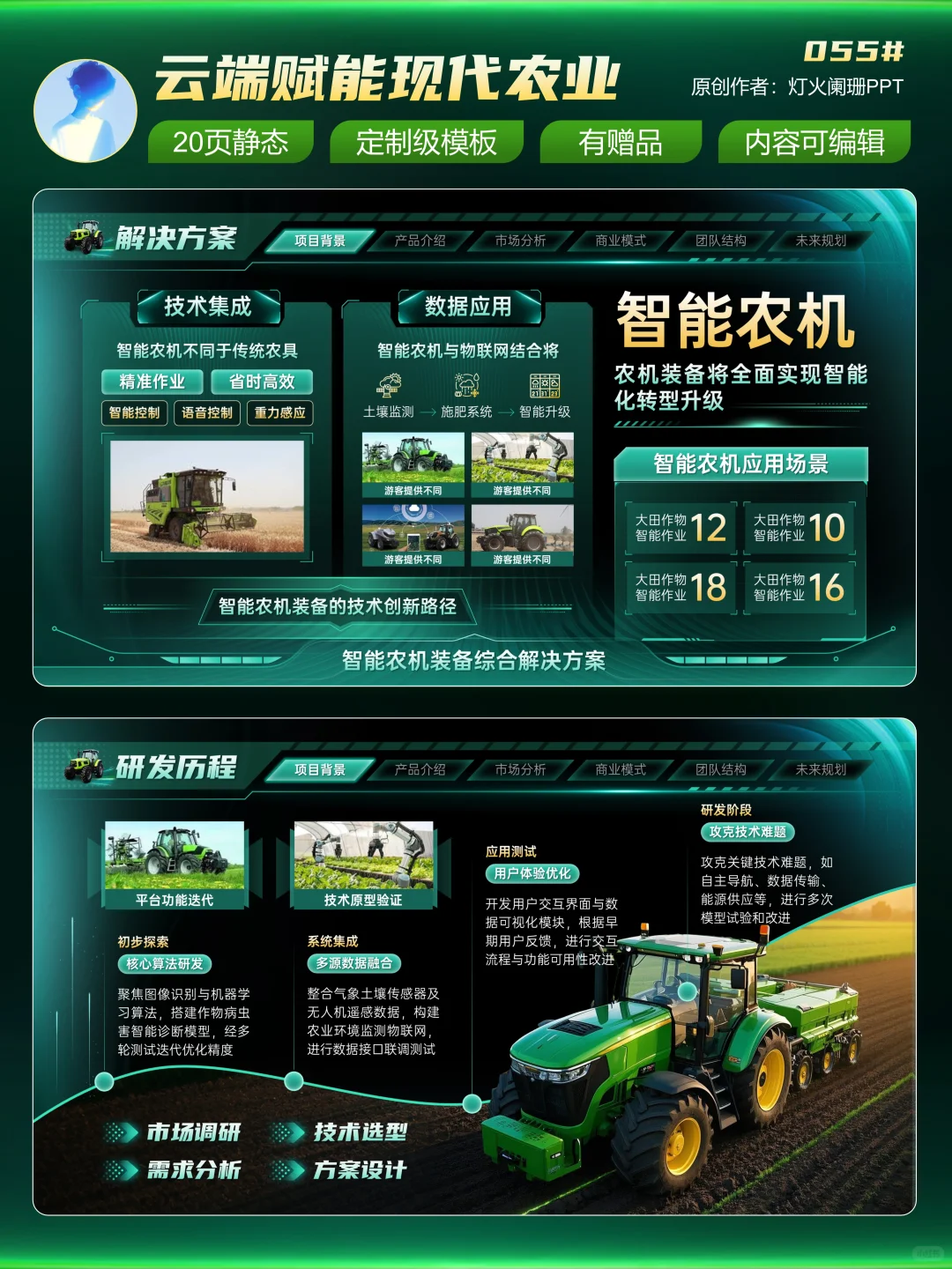 金奖创赛模版?智能农机设备助力农业发展